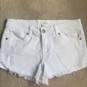 White denim shorts